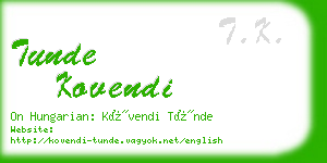 tunde kovendi business card